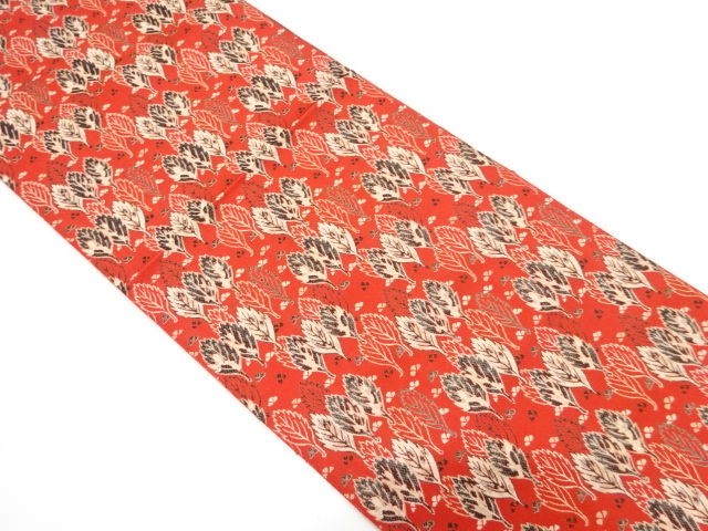 木の葉模様織り出し　名古屋帯